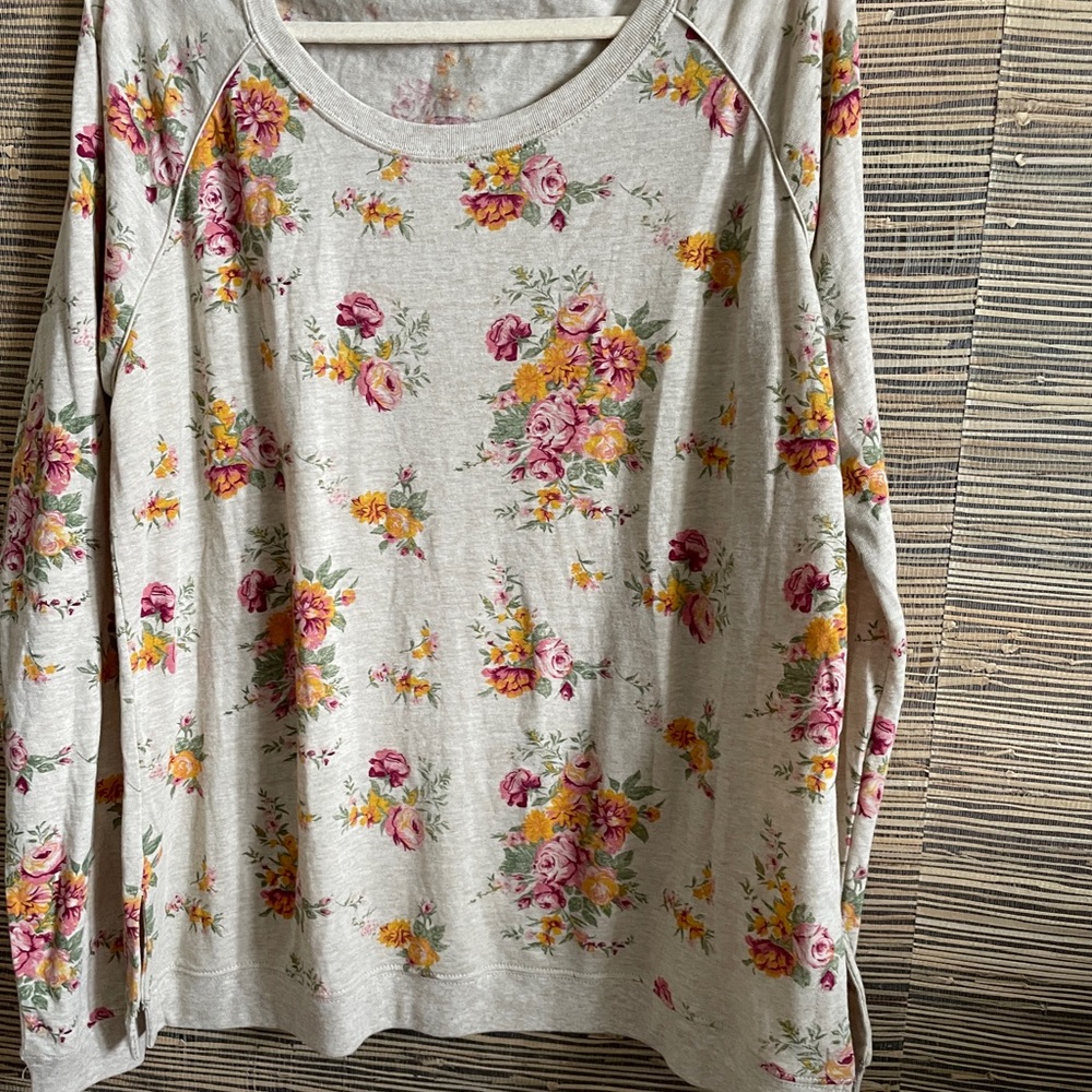 Alternative Floral Long Sleeve Top - Pink and Yellow